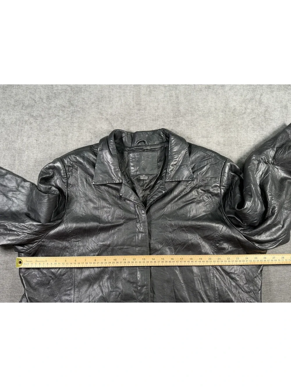 Black Genuine Leather Jacket Size 2X